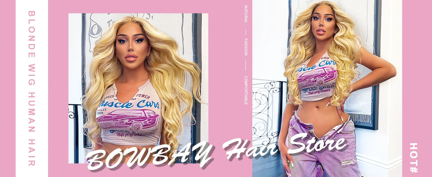 30 Inch Blonde 13X6 HD Lace frontal Wig Human Hair 613 Human Hair Wigs 100% Real Human Hair Body Wave Wigs Human Hair For Women
