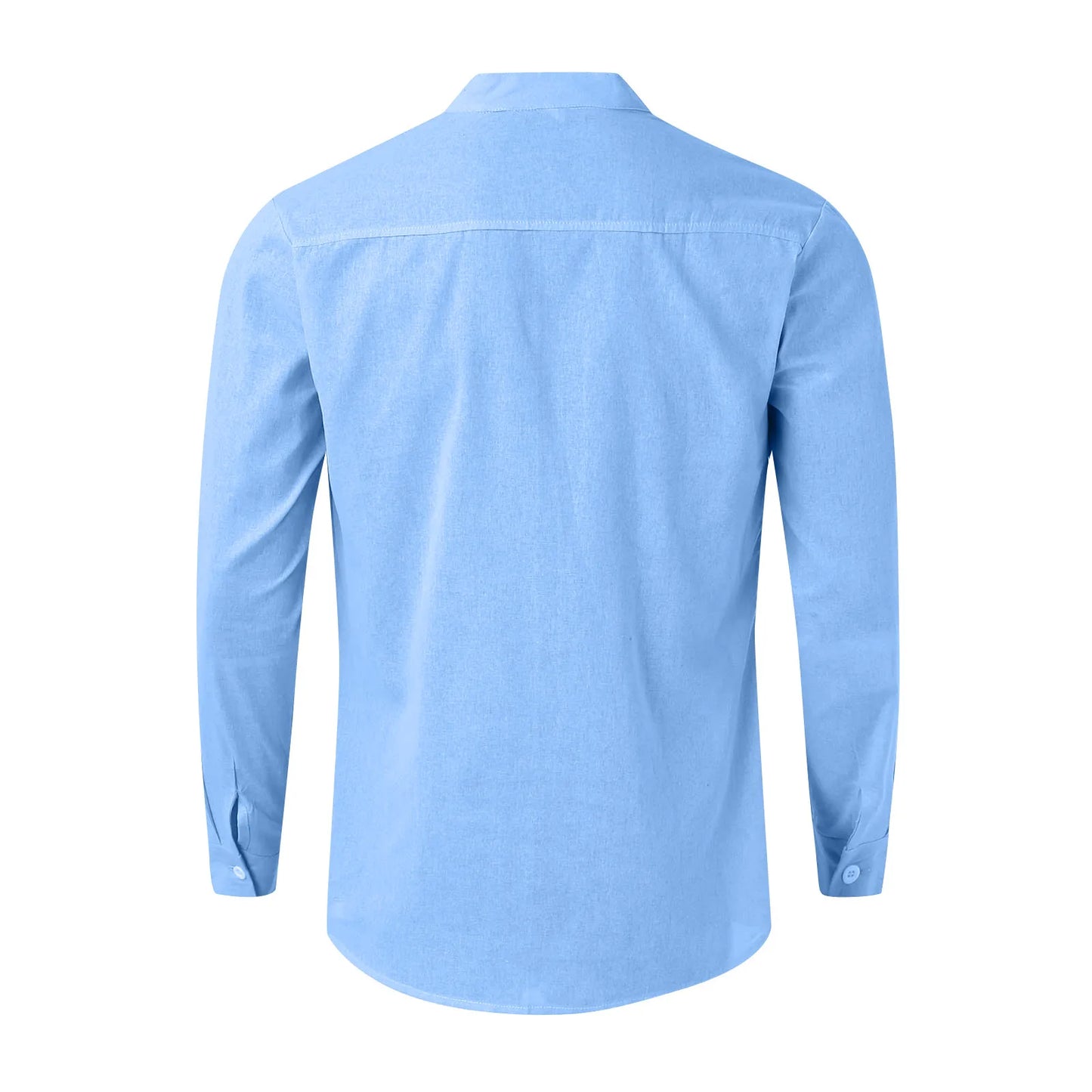 2024 new Men's Shirts British style business casual tops Spring Summer handsome Cotton Linen Solid Slim shirt camisas de hombre