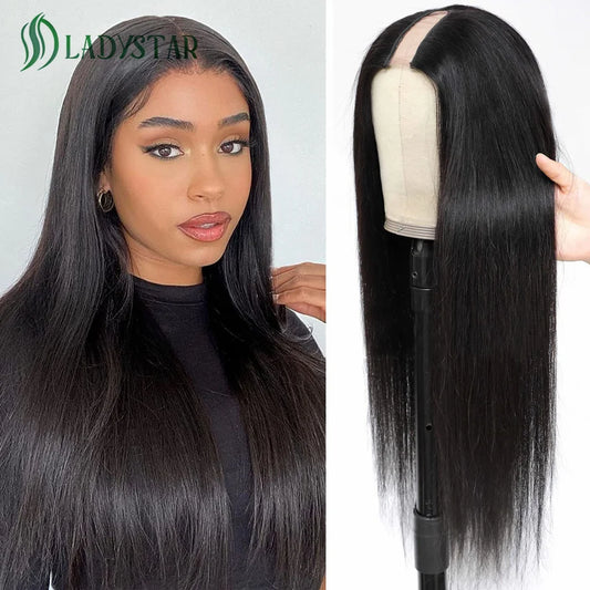 Straight U Part Wigs For Women Human Hair Brazilian Straight Human Hair Wigs 150% Density U Shape Human Hair Wigs