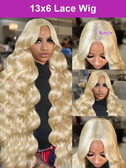 30 Inch Blonde 13X6 HD Lace frontal Wig Human Hair 613 Human Hair Wigs 100% Real Human Hair Body Wave Wigs Human Hair For Women